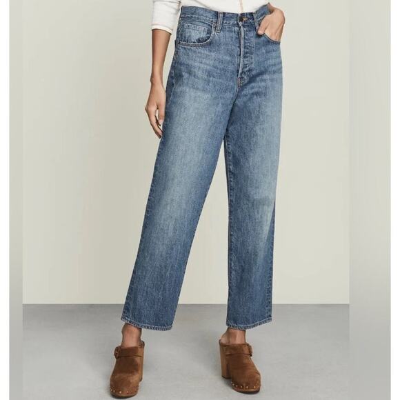 Veronica Beard Blake Classic Straight High Rise Denim in Keystone Wash Size 26 - Picture 1 of 13